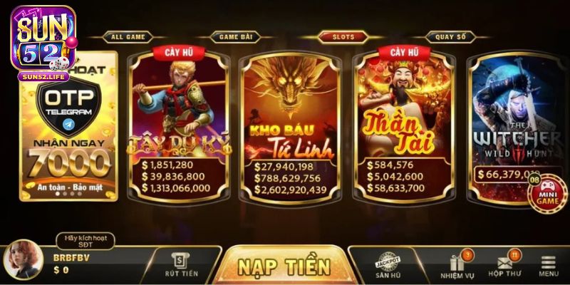 Nổ hũ Sun52 thu hút đông đảo bet thủ tham gia